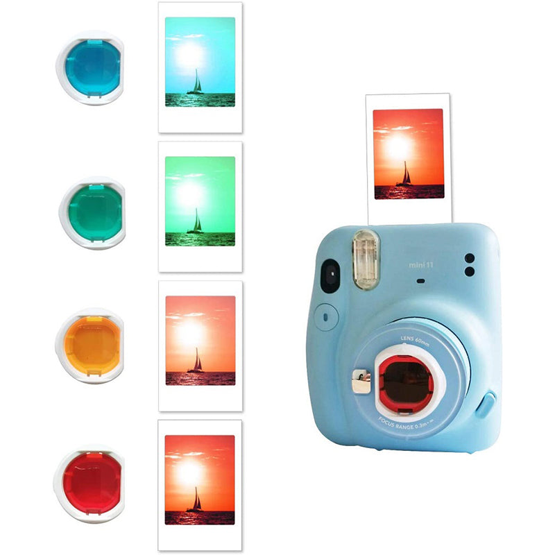 4Pcs Camera Filter for Instax Mini 11 / 12 Red Orange Green Blue Lens Filter Set 4Pcs Camera Filter for Instax Mini 11 / 12 Red Orange Green Blue Lens Filter Set